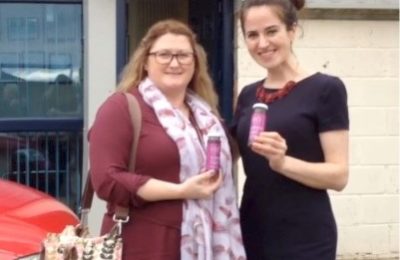 Caroline Buckley receives delivery of Ion Herbal Tonics from Dr Aoife Kelly